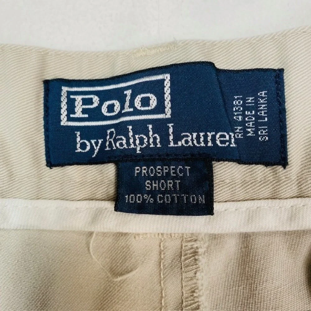 Polo Ralph Lauren Prospect Short Mens 32 Tan Khaki Cotton Twill Chino Flat Front